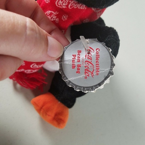 Coca-Cola Coke Penguin Bean Bag Plush Toy With Snowflake Scarf 1998 - Picture 2 of 2